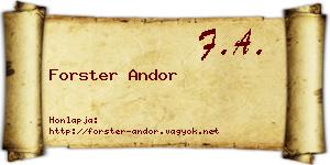 Forster Andor névjegykártya